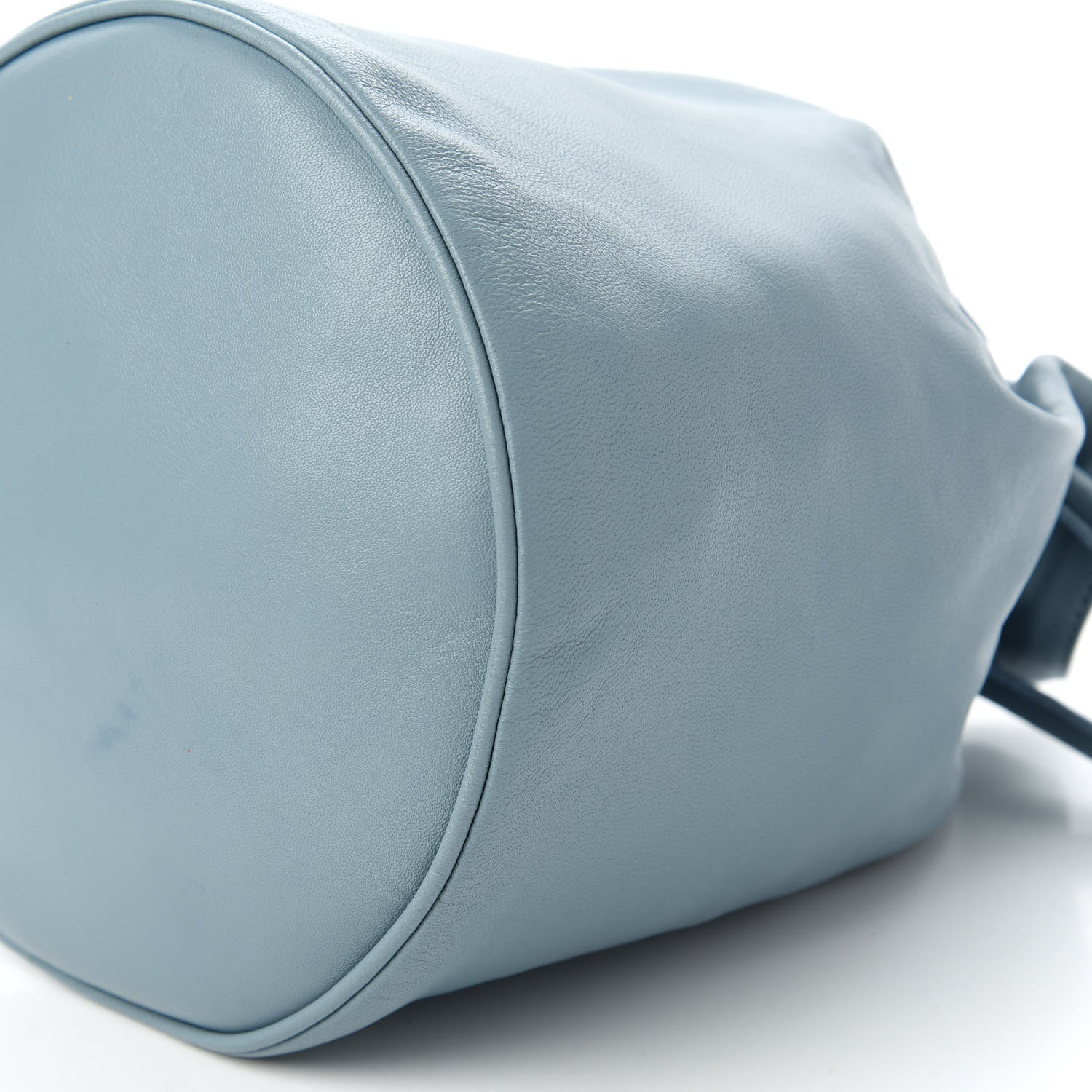 Mansur Gavriel Lambskin Drawstring Bucket Pouch Bag Grey Blue 7 of 10