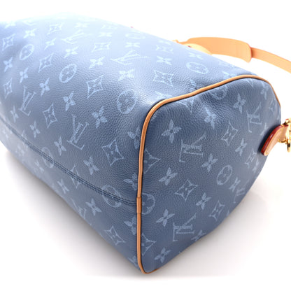 Louis Vuitton Calfskin Monogram Speedy P9 Bandouliere 30 Silk Blue 10 of 11