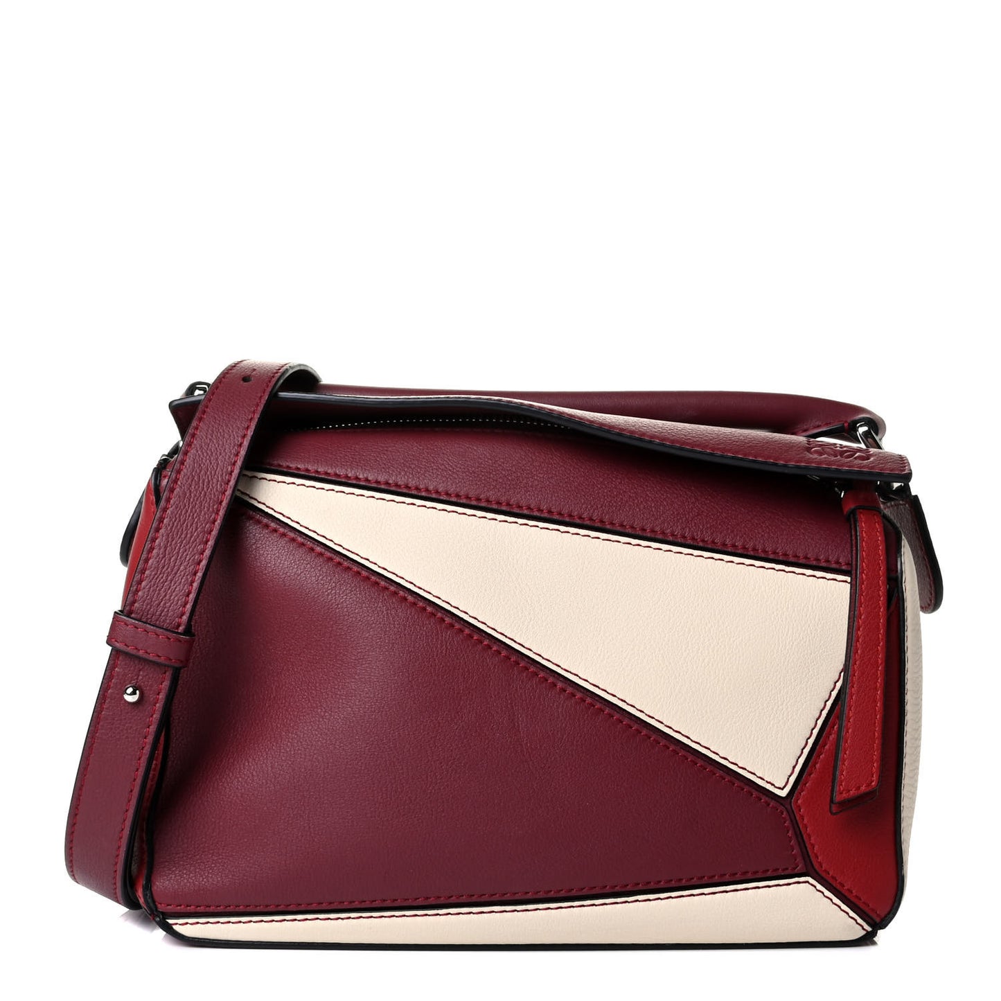 Calfskin Small Puzzle Bag Wine Garnet