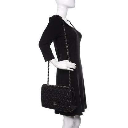 Chanel Lambskin Quilted Jumbo Double Flap Black 3 of 12