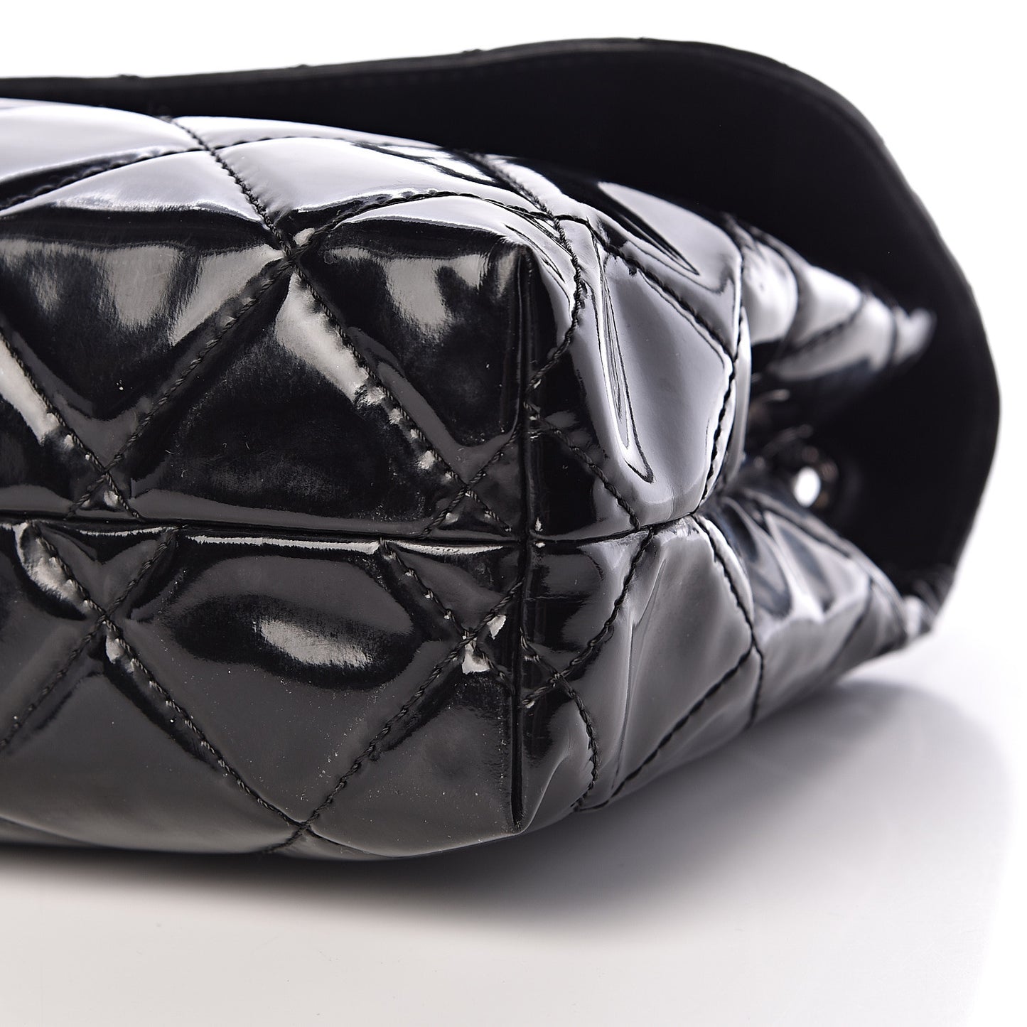 Vinyl Quilted In the Business Flap Bag Black