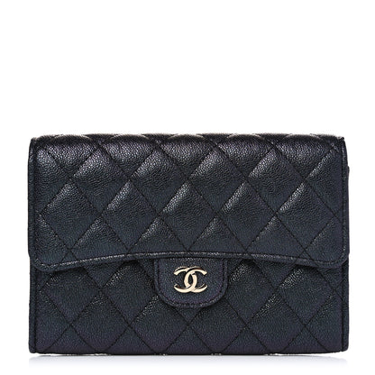 Chanel Iridescent Caviar Quilted Medium Flap Wallet Black 1 of 4