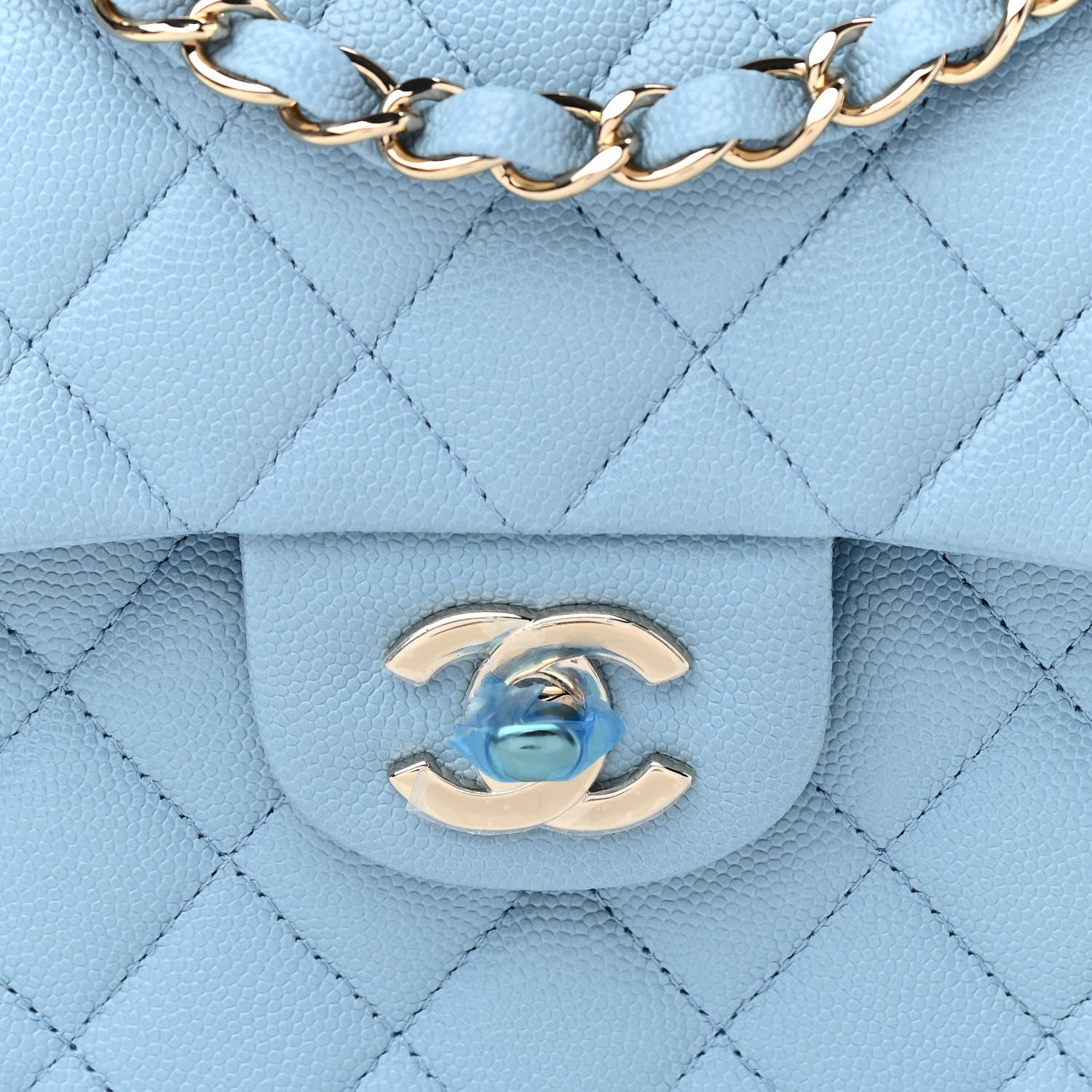 Chanel Caviar Quilted Small Double Flap Blue 7 of 10