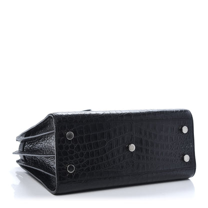 Saint Laurent Calfskin Crocodile Embossed Baby Sac De Jour Black 4 of 14