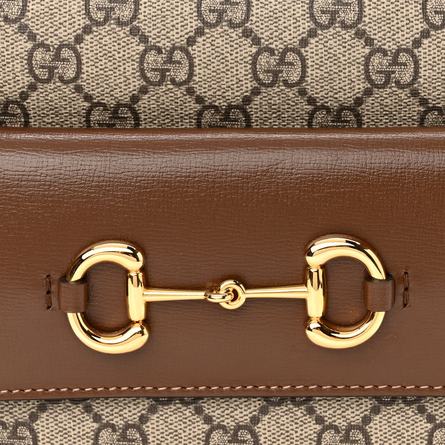 Gucci GG Supreme Monogram Small Horsebit 1955 Shoulder Bag Beige Brown Sugar 8 of 10