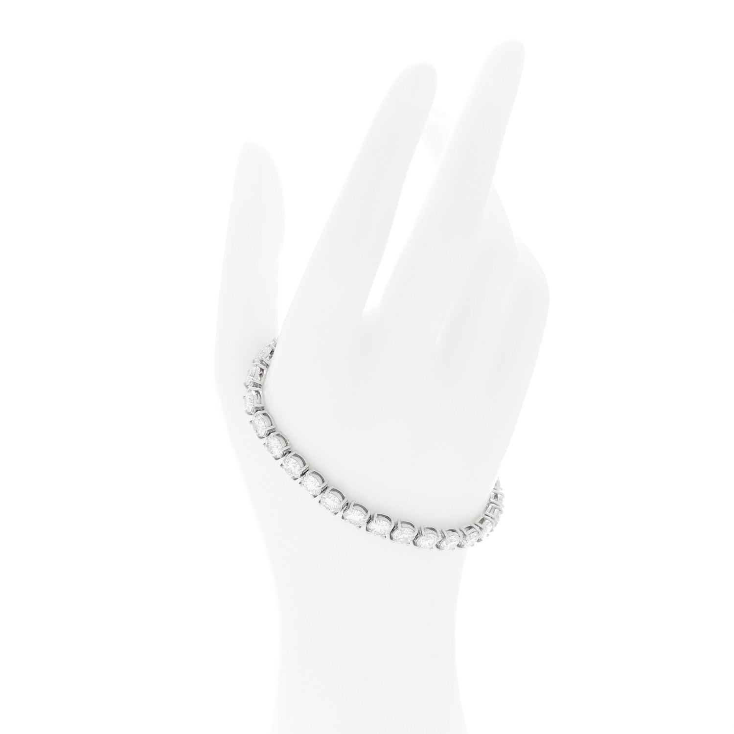 Parker & West by FASHIONPHILE Platinum Diamond 17.16ctw Tennis Bracelet 2 of 6