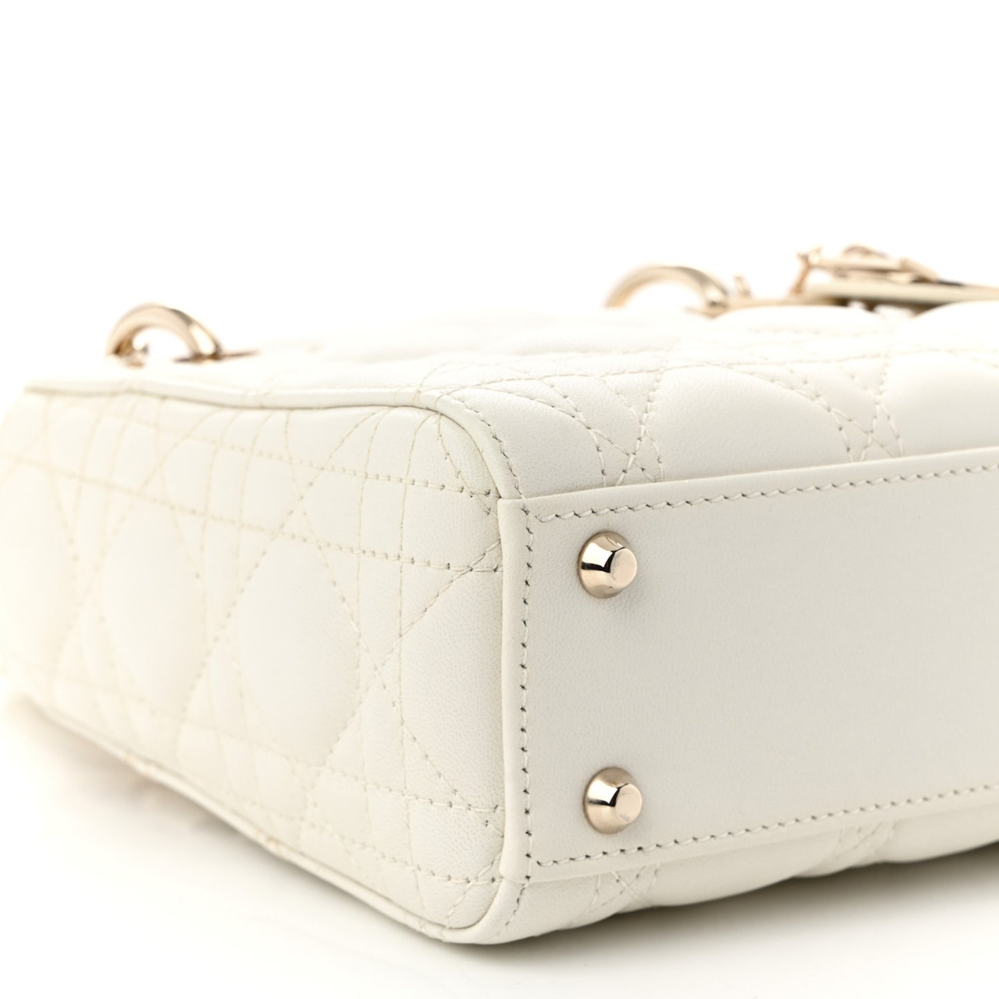 Lambskin Cannage Mini Lady Dior White