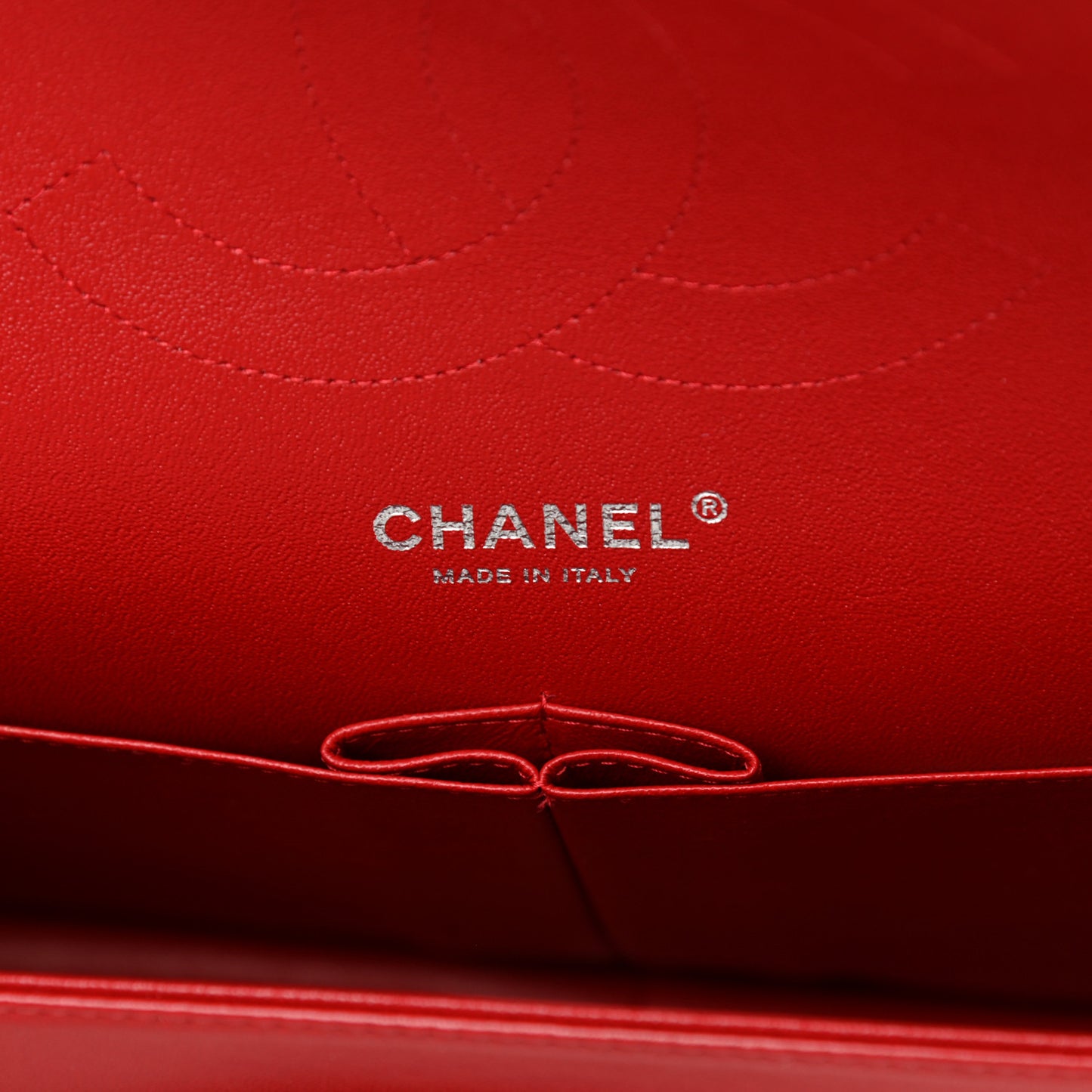 Lambskin Quilted Jumbo Double Flap Red