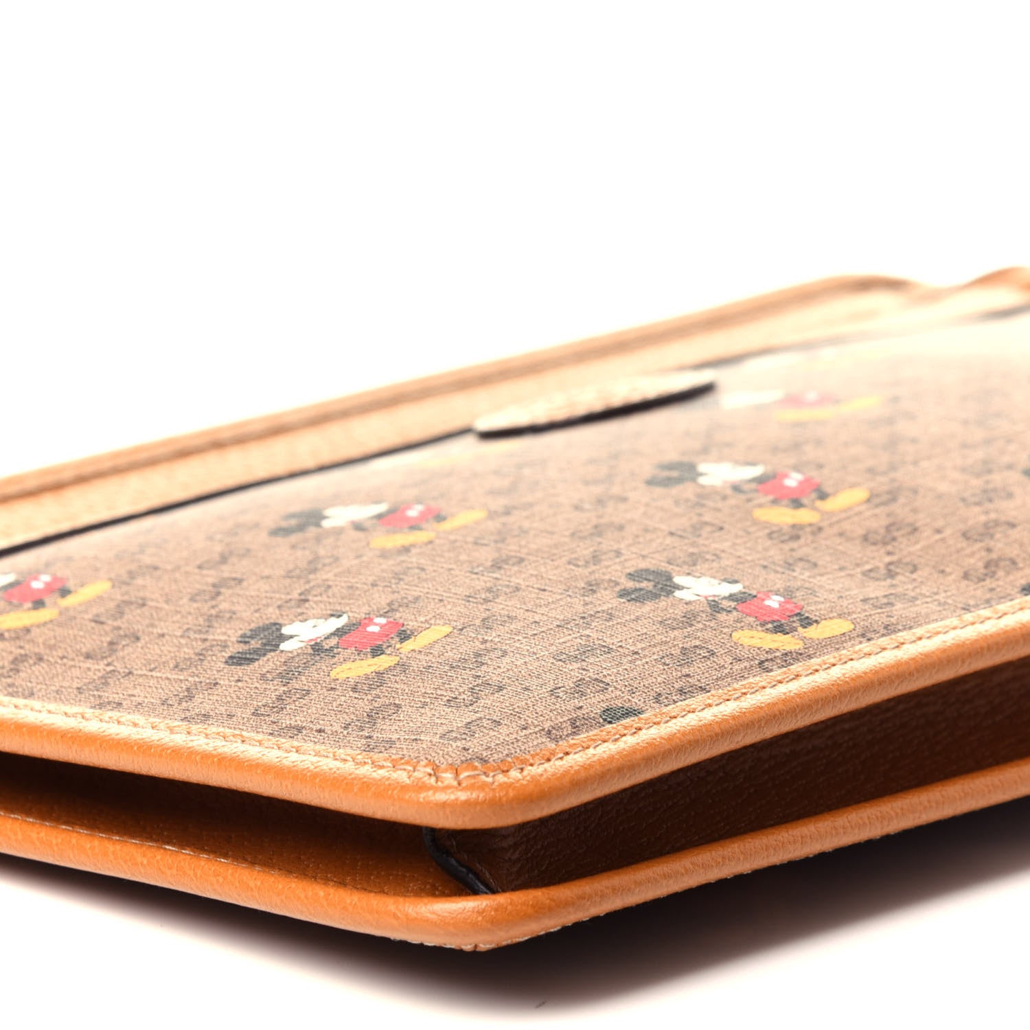 Gucci X DISNEY Mini Vintage GG Supreme Monogram Mickey Mouse Documents Holder Beige Vintage Sun Oil 7 of 10