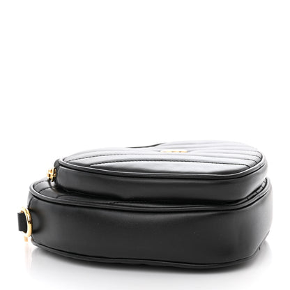 Gucci Calfskin Matelasse Diagonal Mini Interlocking G Heart Shoulder Bag Black 4 of 11