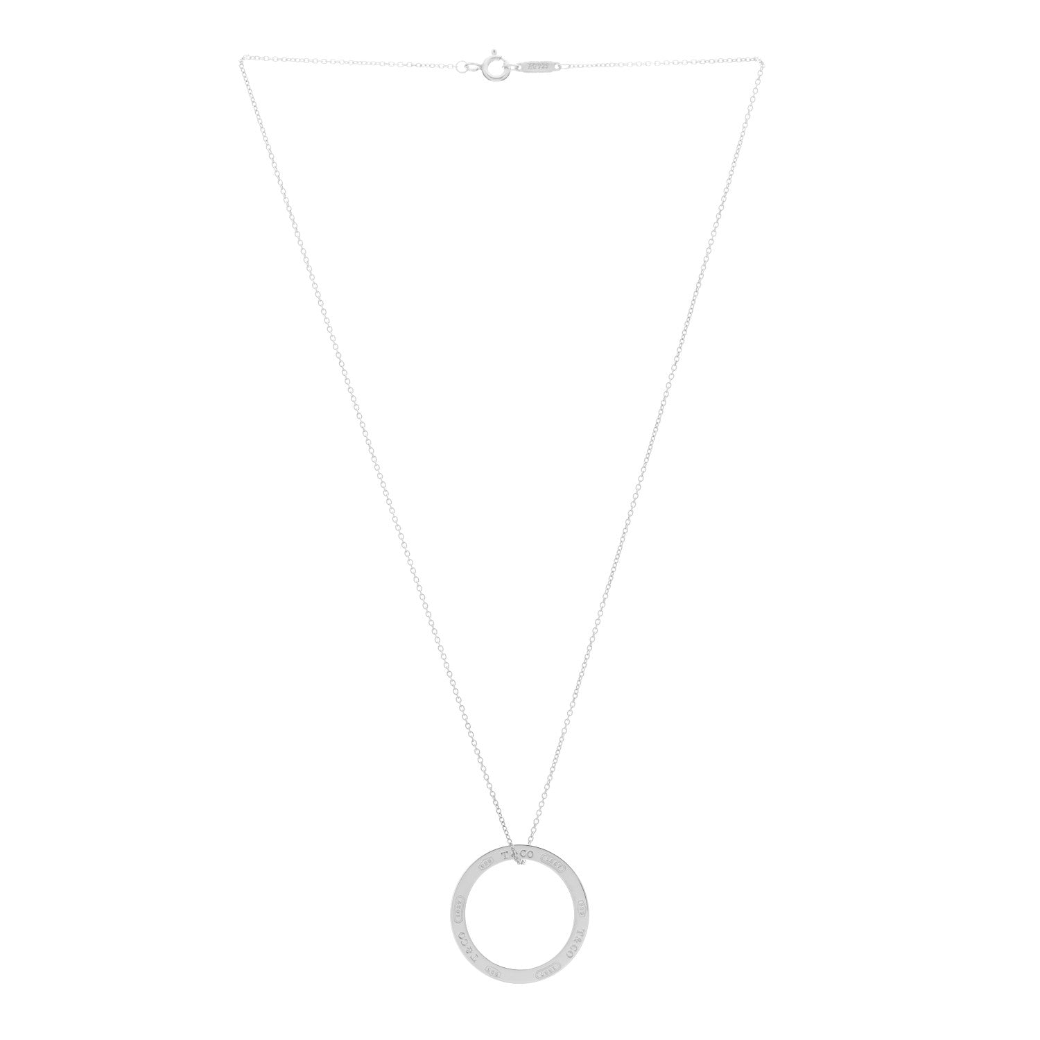 Tiffany Sterling Silver 1837 Circle Pendant Necklace 2 of 3