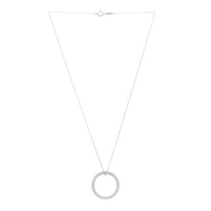 Tiffany Sterling Silver 1837 Circle Pendant Necklace 2 of 3