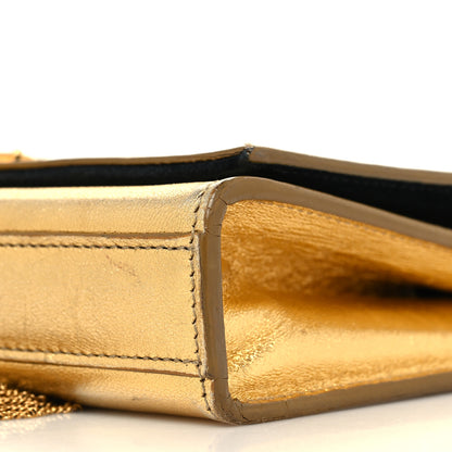 Saint Laurent Metallic Calfskin Small Classic Monogram Kate Tassel Satchel Gold 9 of 12