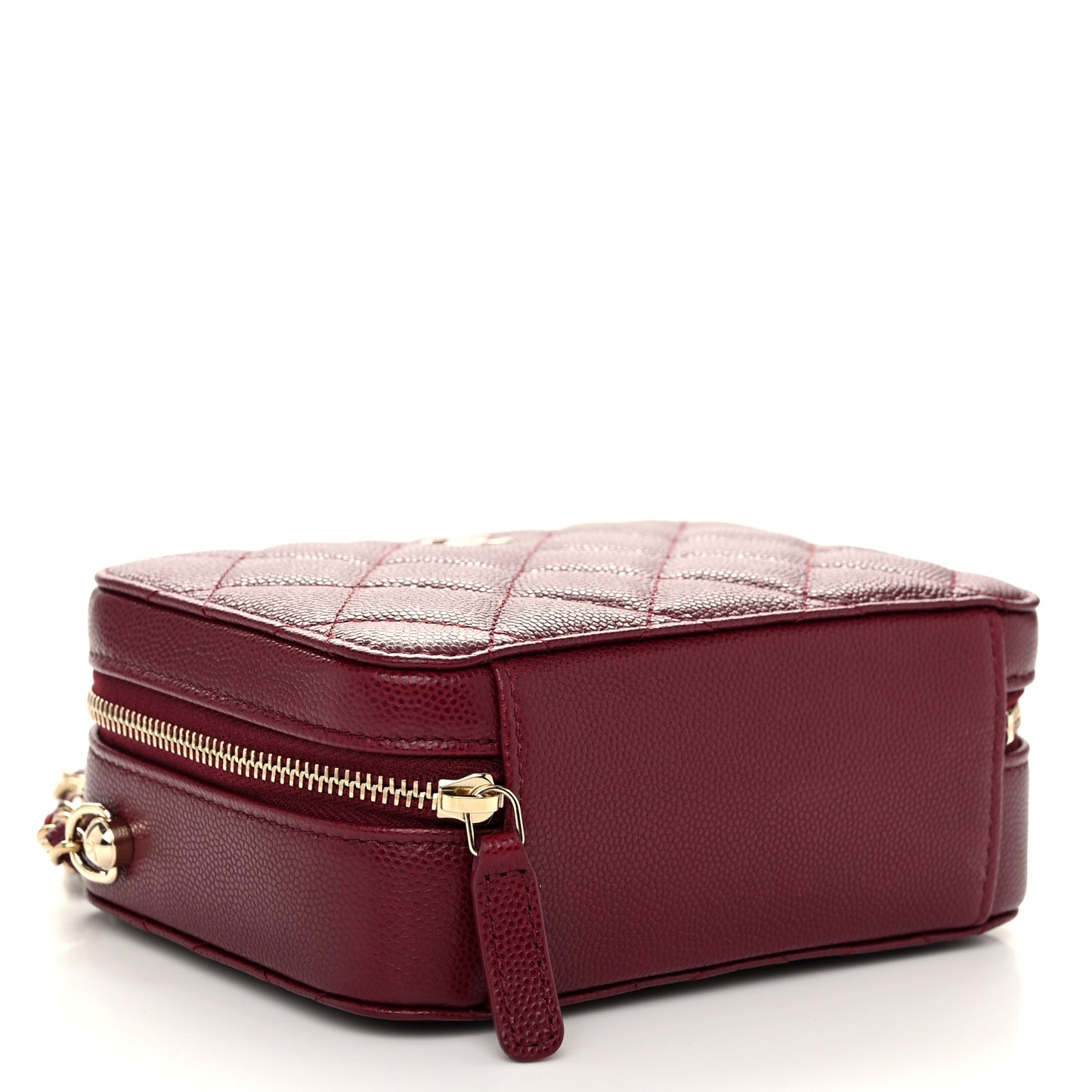 Caviar Quilted Camera Bag Burgundy