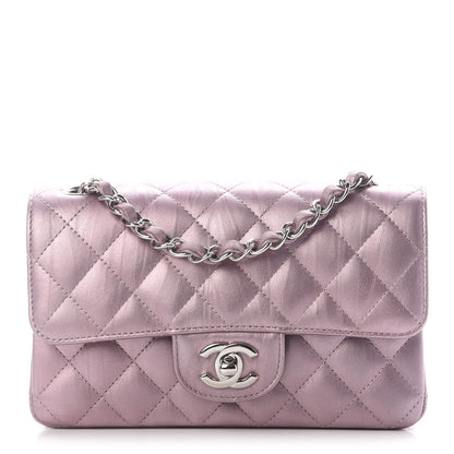 Chanel Metallic Calfskin Quilted Mini Rectangular Flap Pink 1 of 9