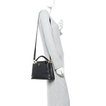 Louis Vuitton Taurillon Capucines BB Black 2 of 9