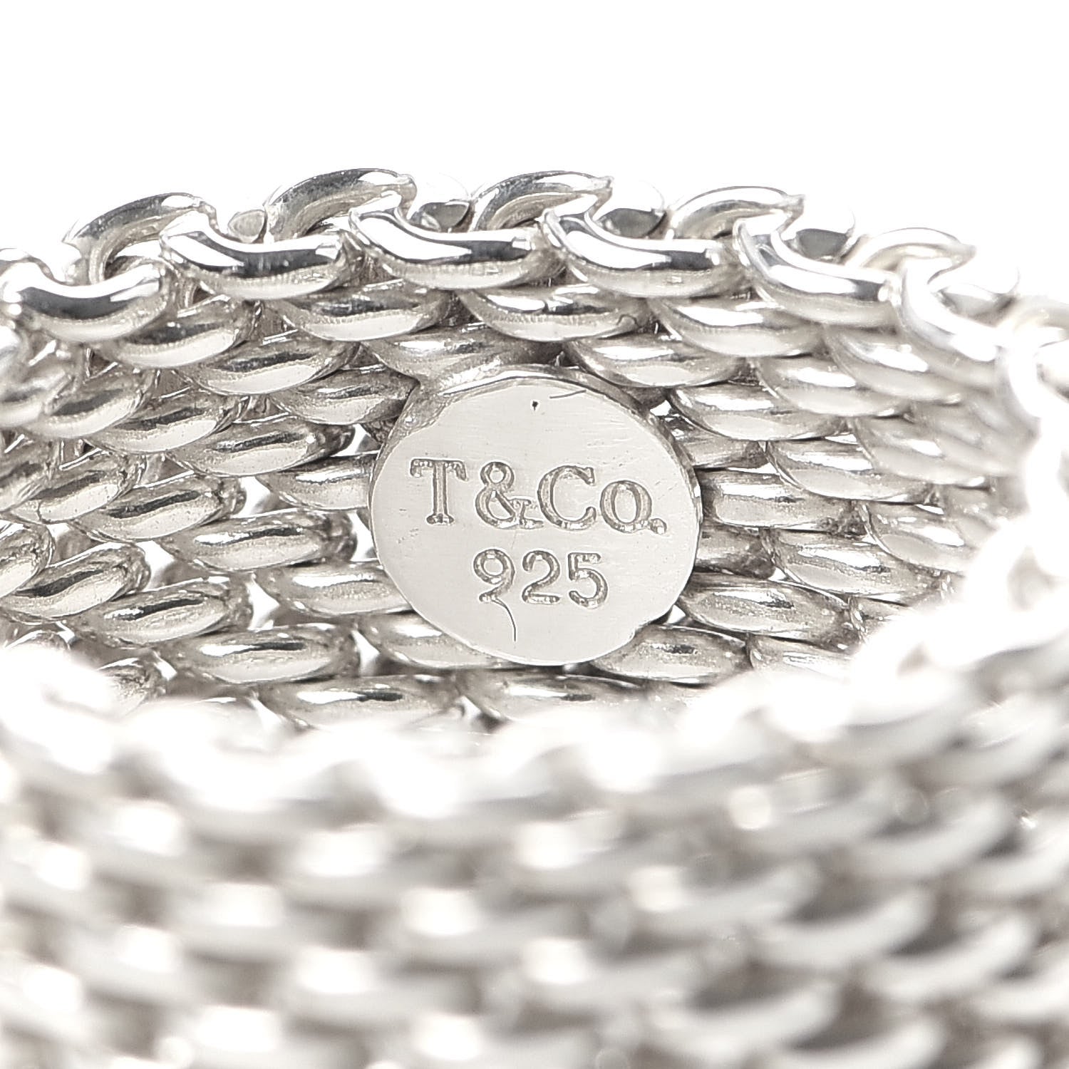 Tiffany Sterling Silver Somerset Mesh Ring 49 4.75 4 of 4