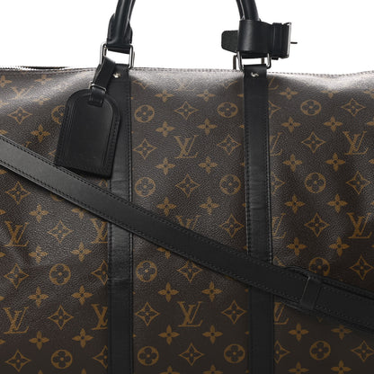 Louis Vuitton Monogram Macassar Keepall Bandouliere 55 8 of 13
