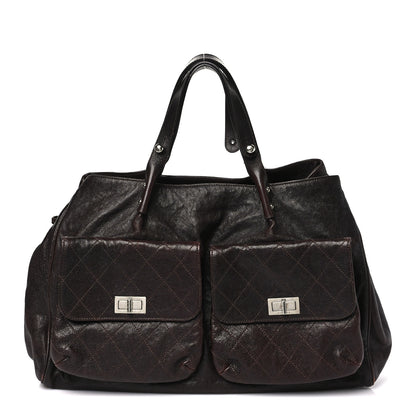 Chanel Glazed Caviar Reissue Double Pocket In The City Tote Brown 1 of 12