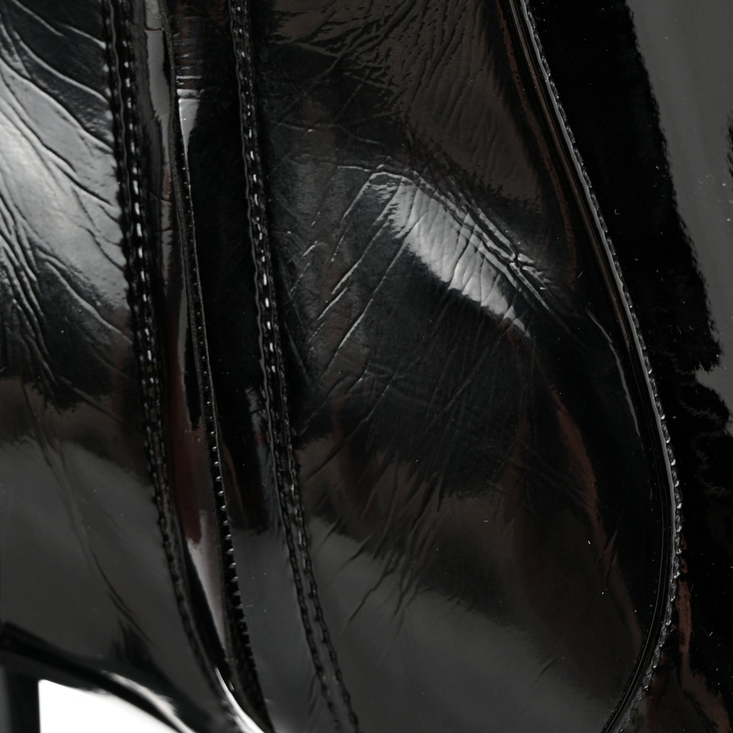 Patent Silhouette Ankle Boots 38.5 Black