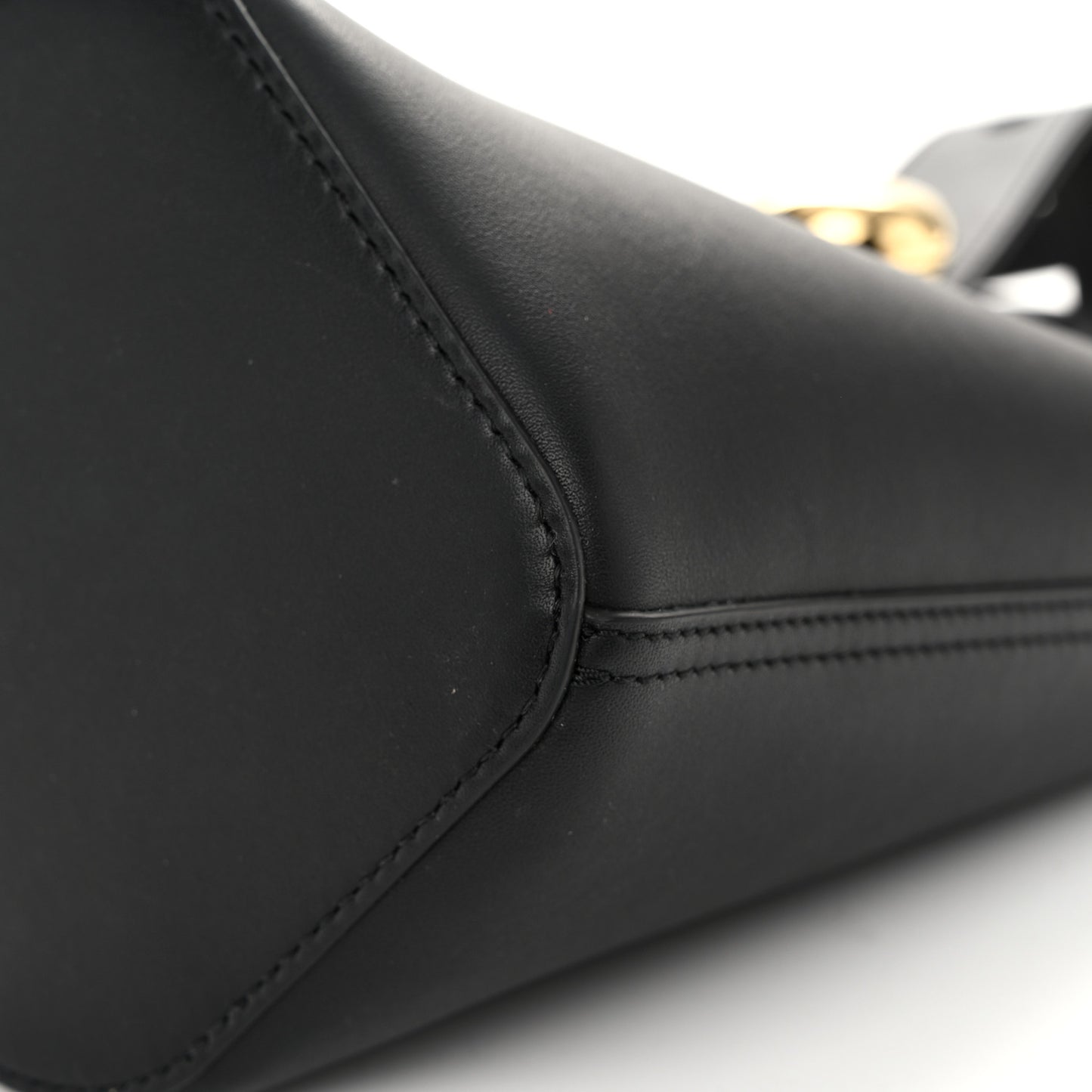 Soft Grained Calfskin Mini Pebble Bucket Bag Black