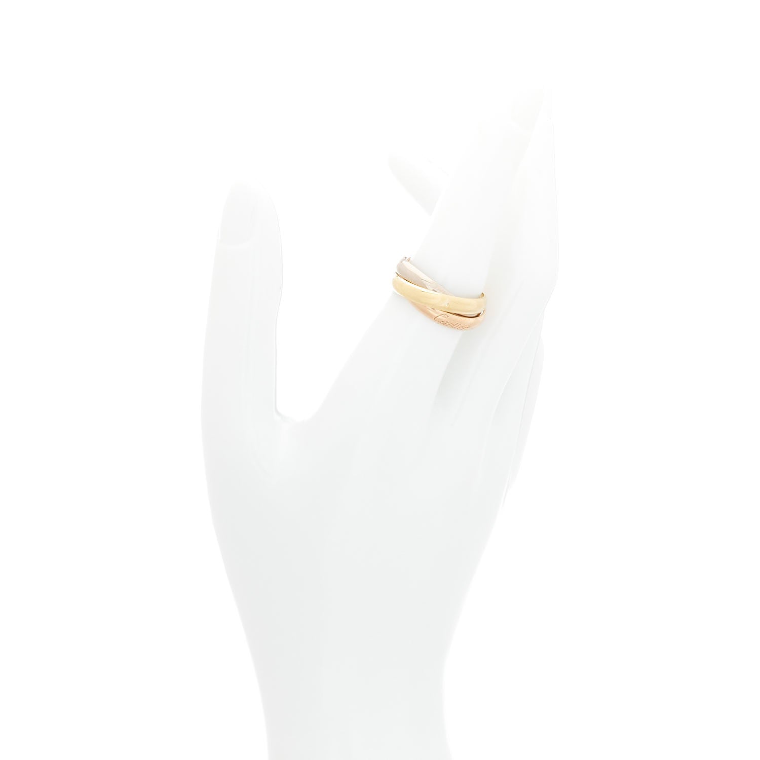 Cartier 18K Pink Yellow White Gold Classic Trinity Ring 55 7.25 4 of 10