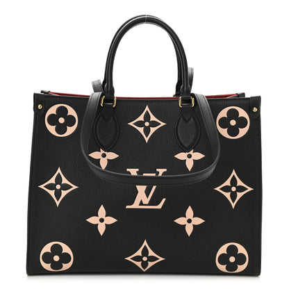 Louis Vuitton Empreinte Monogram Giant Onthego MM Black Beige 1 of 9
