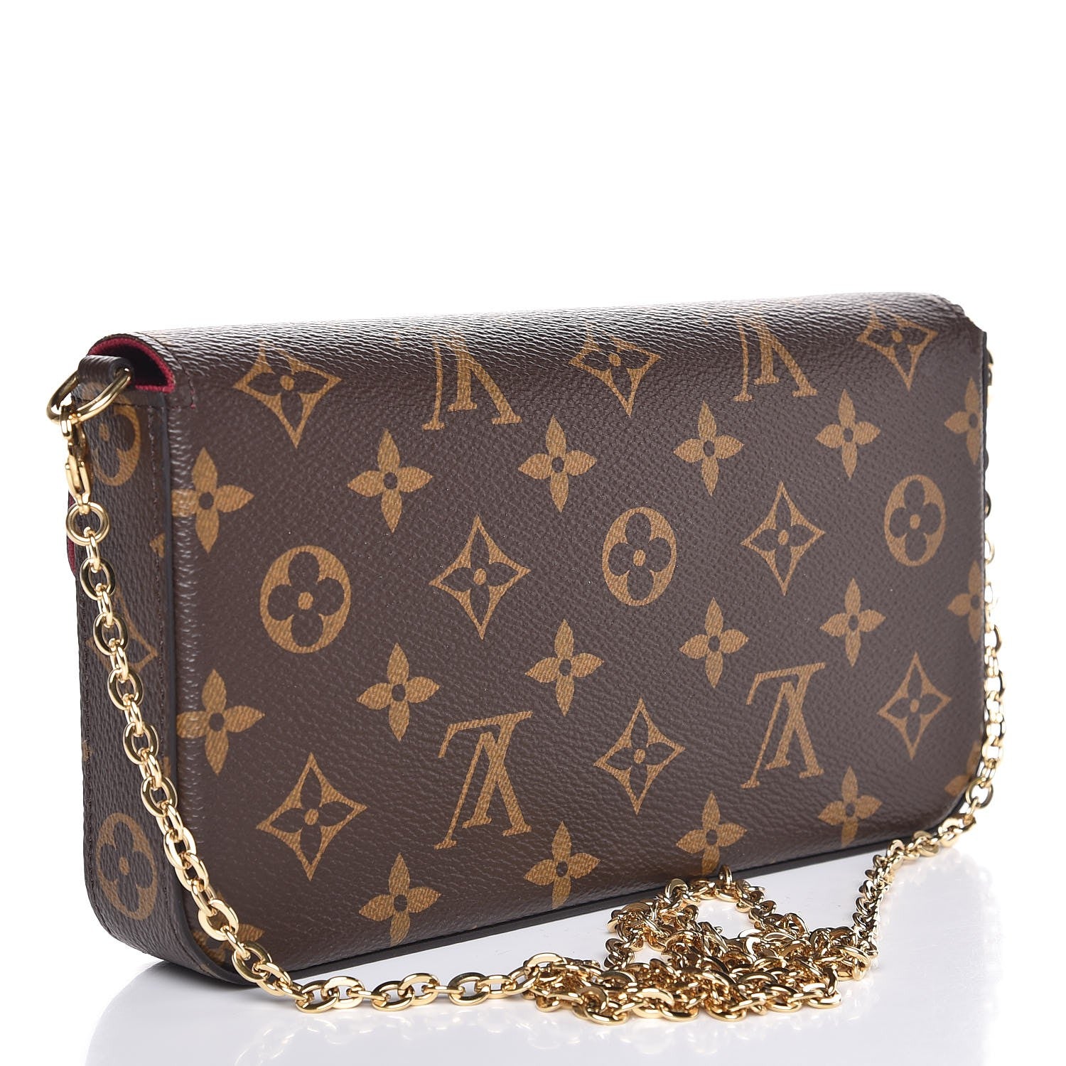 Louis Vuitton Monogram Pochette Felicie Chain Wallet Fuchsia 3 of 10