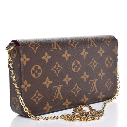 Louis Vuitton Monogram Pochette Felicie Chain Wallet Fuchsia 3 of 10