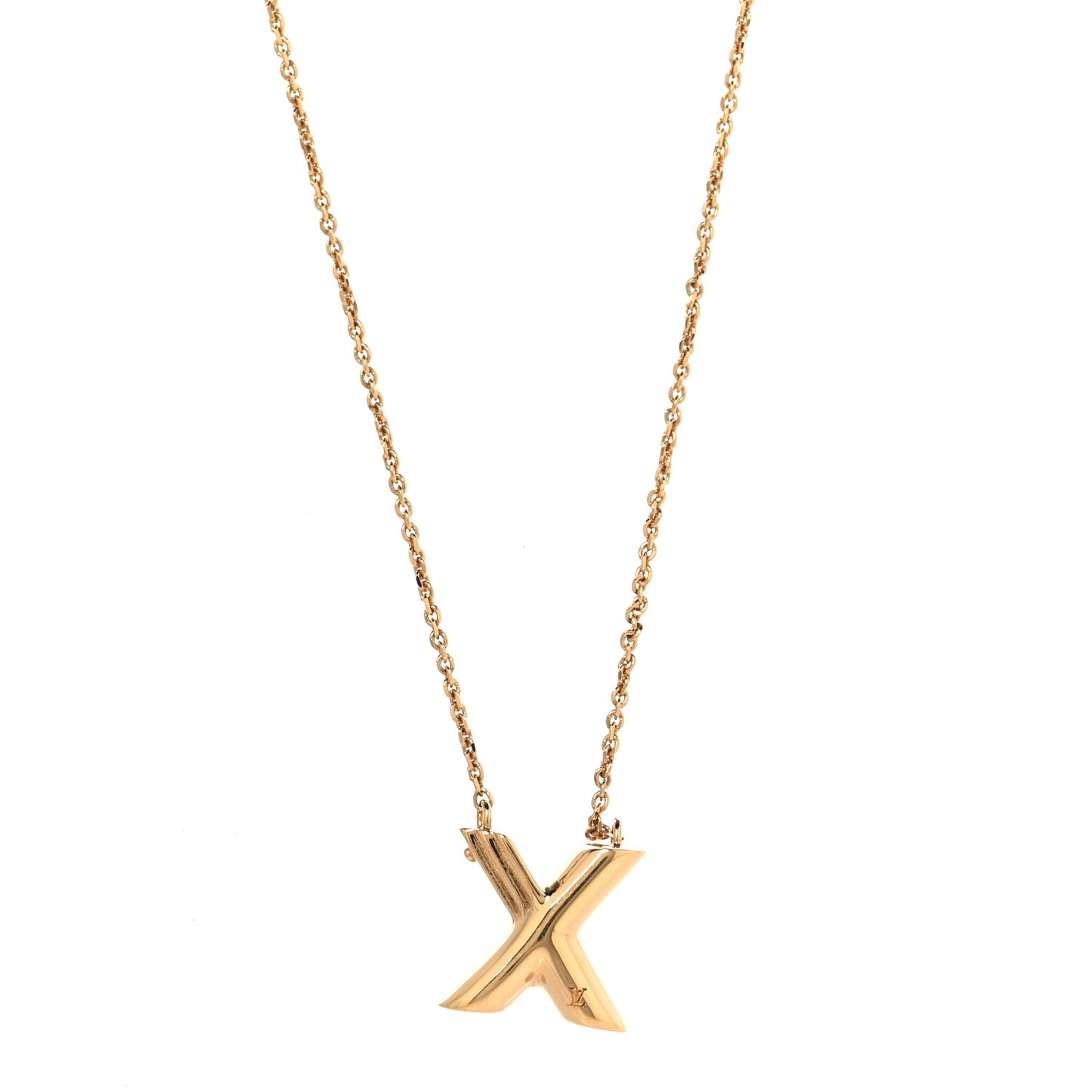 Metal LV And Me Letter X Necklace Gold