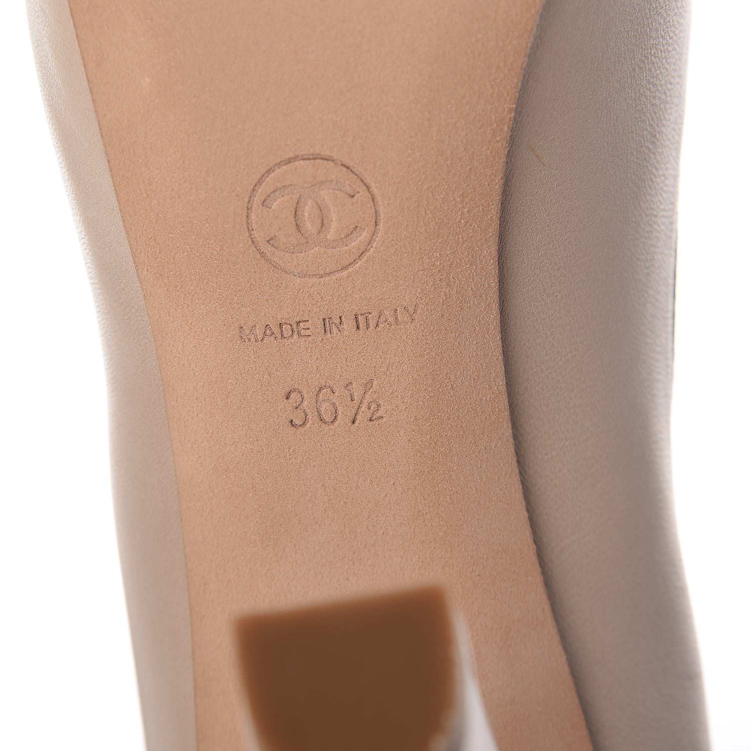 Chanel Lambskin Cap Toe CC Platform Pumps 36.5 Beige Black 8 of 9