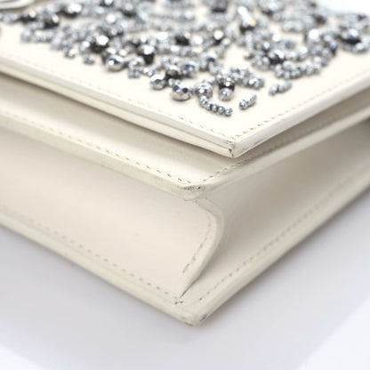 Saint Laurent Calfskin Bead Embellished Kate Monogram Tassel Chain Wallet White 6 of 22