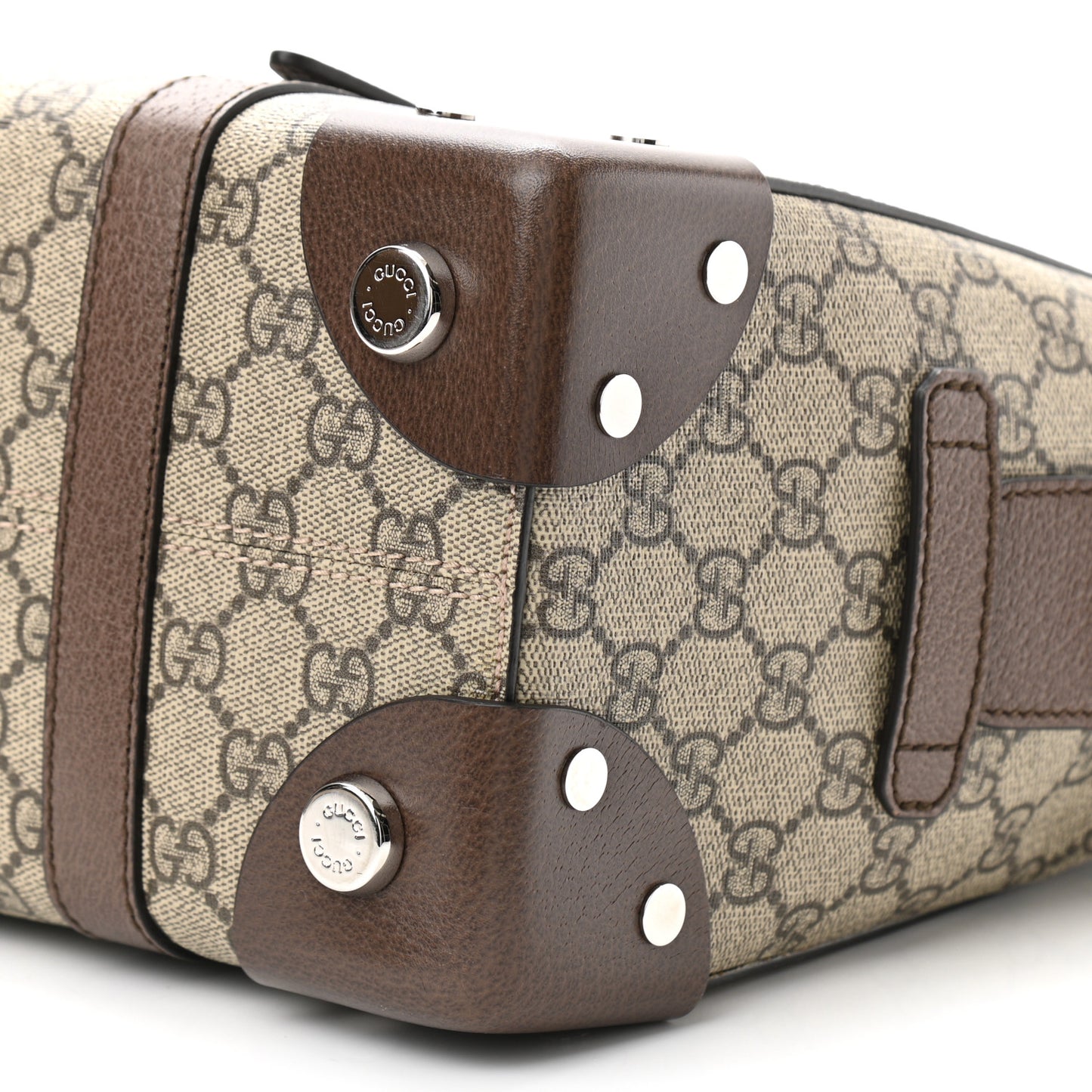 GG Supreme Monogram Textured Dollar Calfskin Small Detail Tote Beige Ebony New Acero