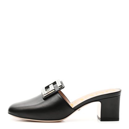 Gucci Malaga Kid Crystal Square G Madelyn Mules 37 Black 1 of 8