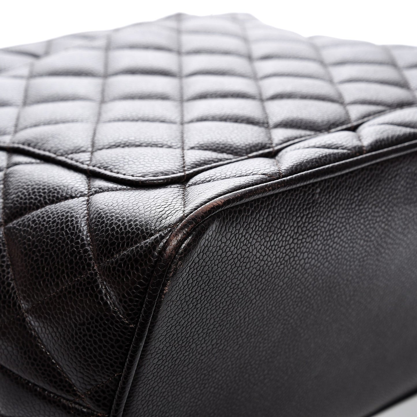 Caviar Quilted Medallion Tote Dark Brown