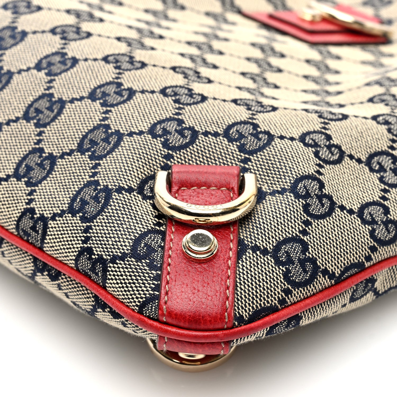 Gucci Monogram Abbey Messenger Bag Navy Red 10 of 10