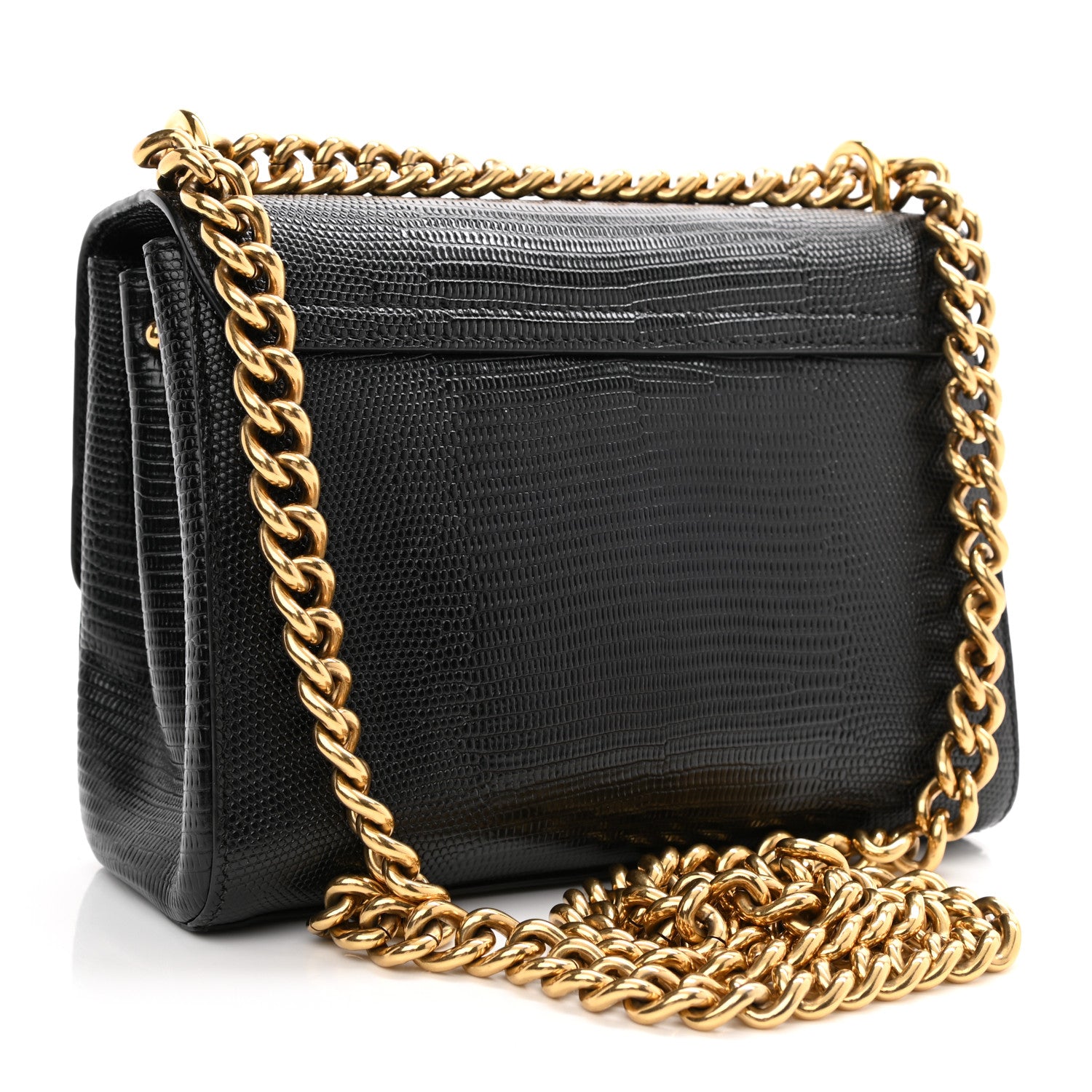 Dolce & Gabbana Iguana Calfskin Embossed Mini Welcome Crossbody Bag Black 5 of 15