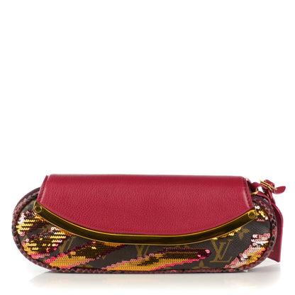 Louis Vuitton Monogram Sequins Savage Cub Clutch Rose 1 of 7