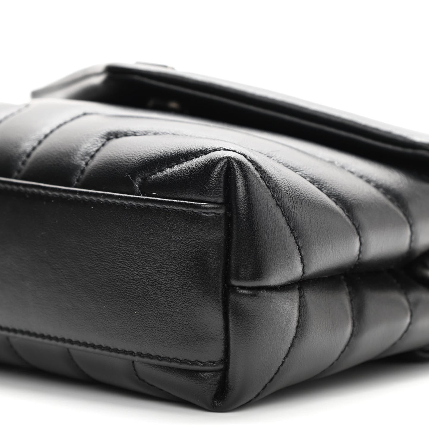 Calfskin Y Quilted Monogram Toy Loulou Crossbody Bag Black