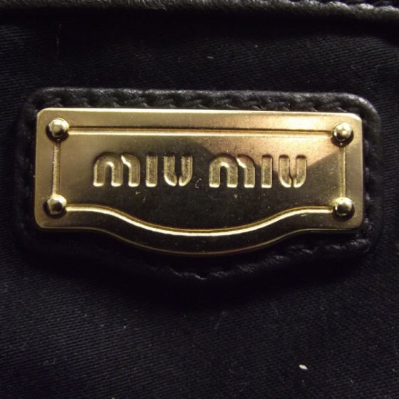 Leather Matelasse Tote Black