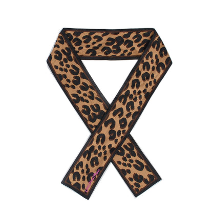 Louis Vuitton Silk Leopard Bandeau Scarf Marron 1 of 4