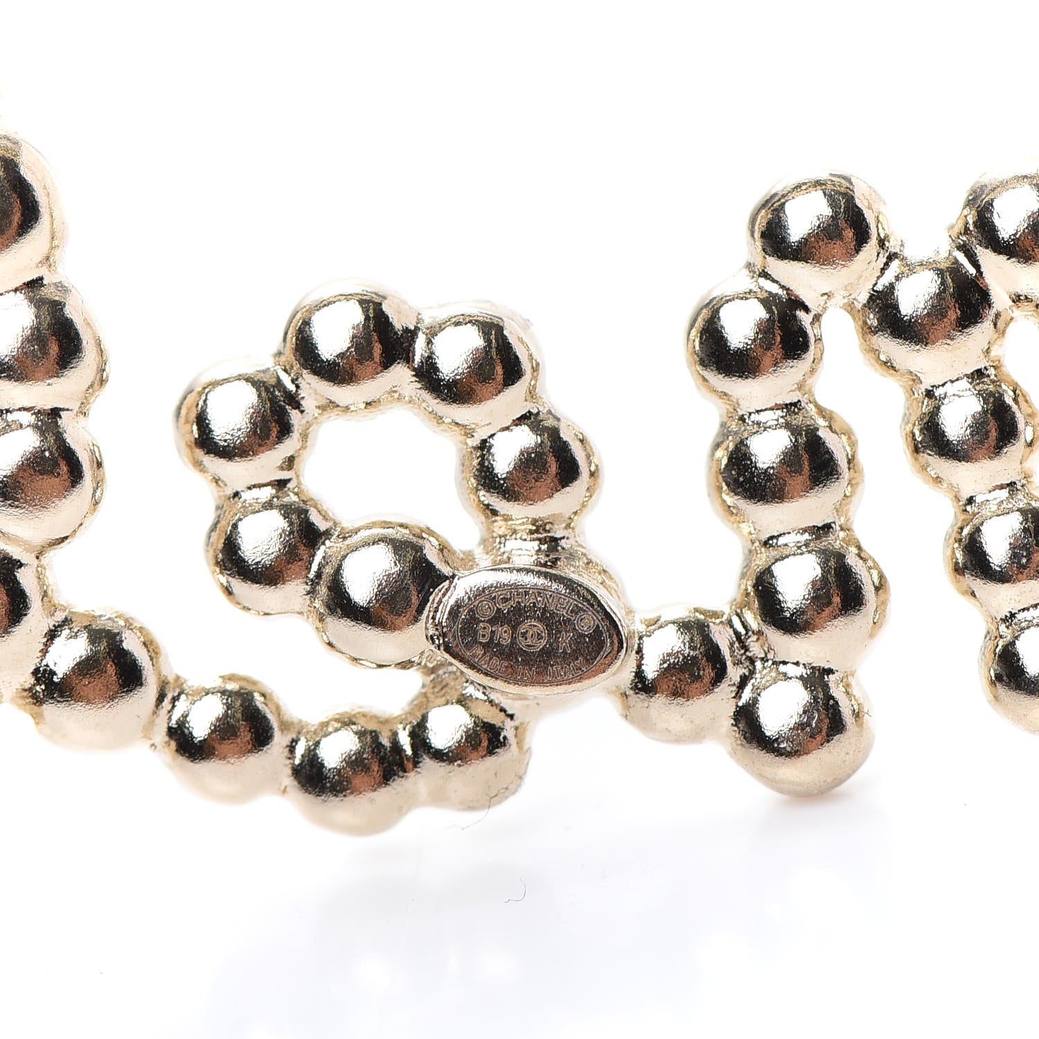 Chanel Metal Glass Swirling Pearls Brooch Pin Gold 4 of 4