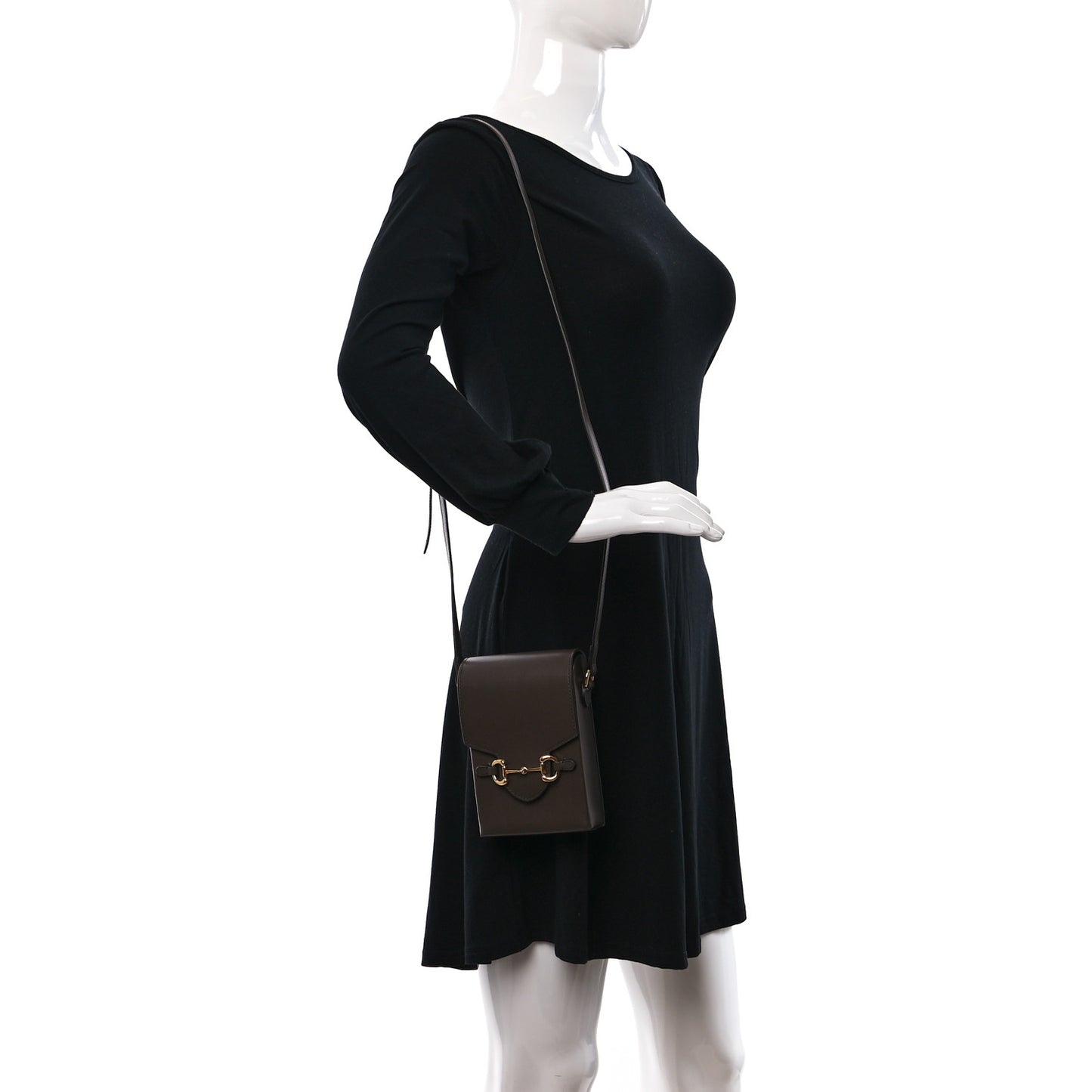 Boarded Plutone Calfskin Mini Horsebit 1955 Crossbody Bag New Acero