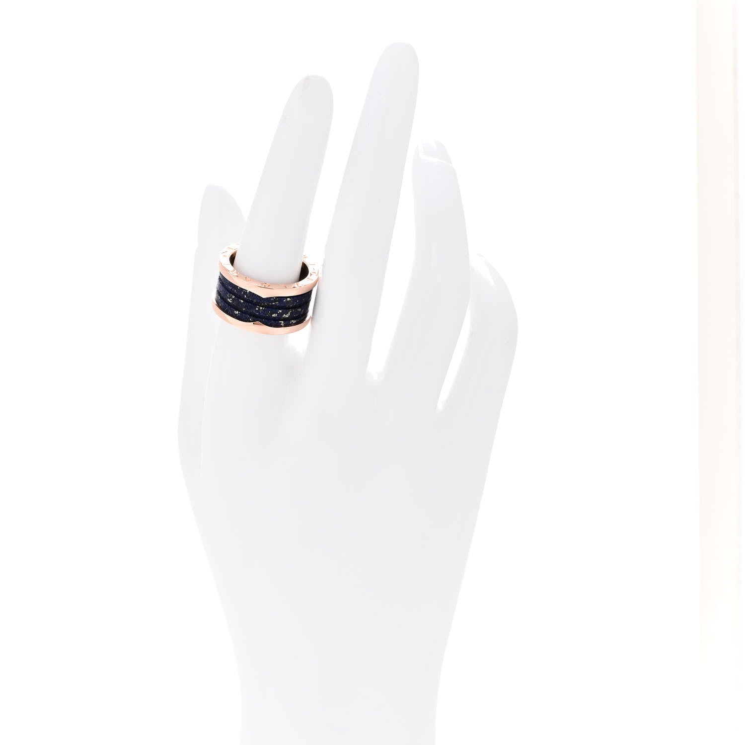 Bulgari 18K Rose Gold Lapis Lazuli B.Zero1 Four-Band Ring 56 7.5 2 of 7
