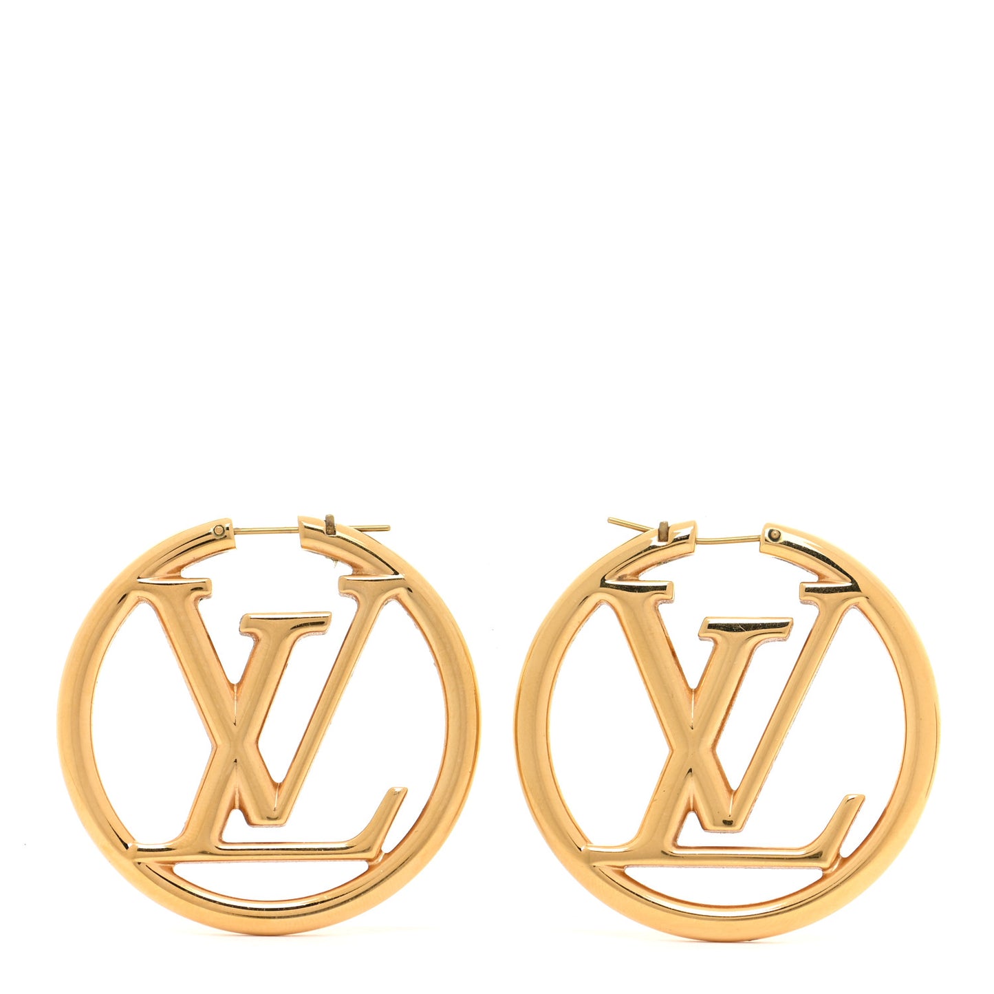 Metal Louise Hoop Earrings Gold