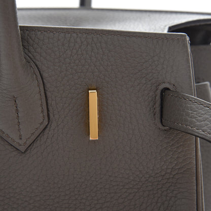 Hermes Taurillon Clemence Birkin 30 Etain 18 of 34