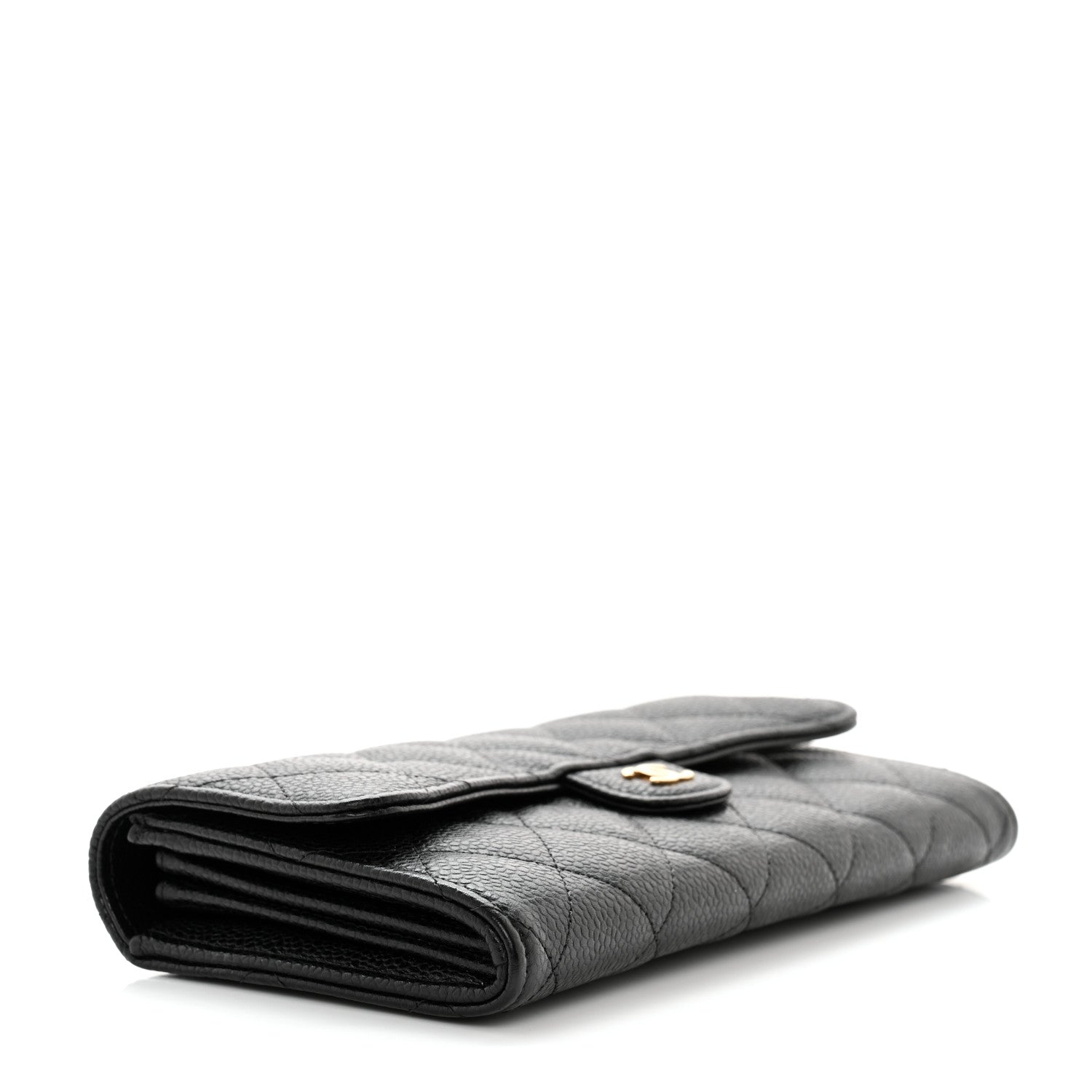 Chanel Caviar Quilted Large Gusset Flap Wallet Black 4 of 10