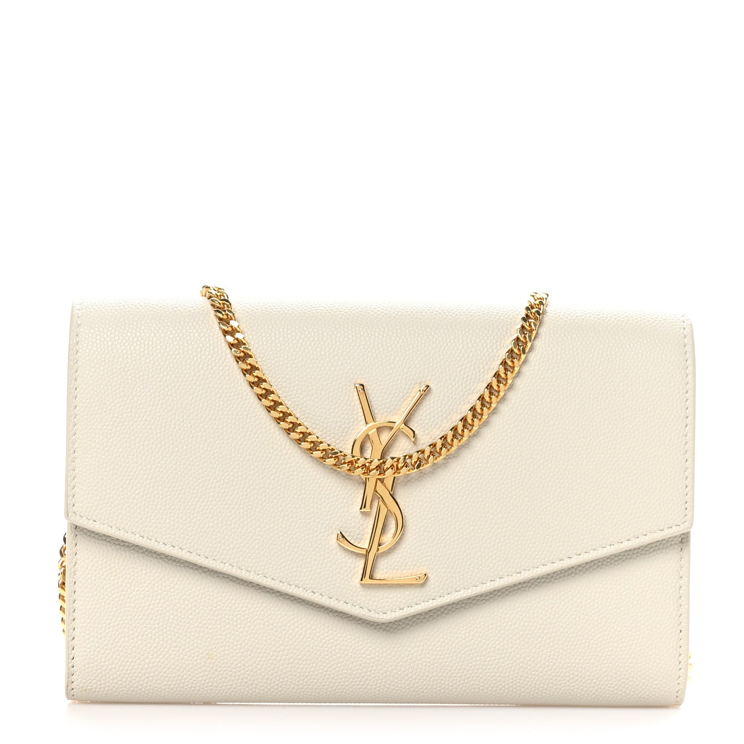 Saint Laurent Grain De Poudre Monogram Uptown Chain Wallet Crema Soft 1 of 11