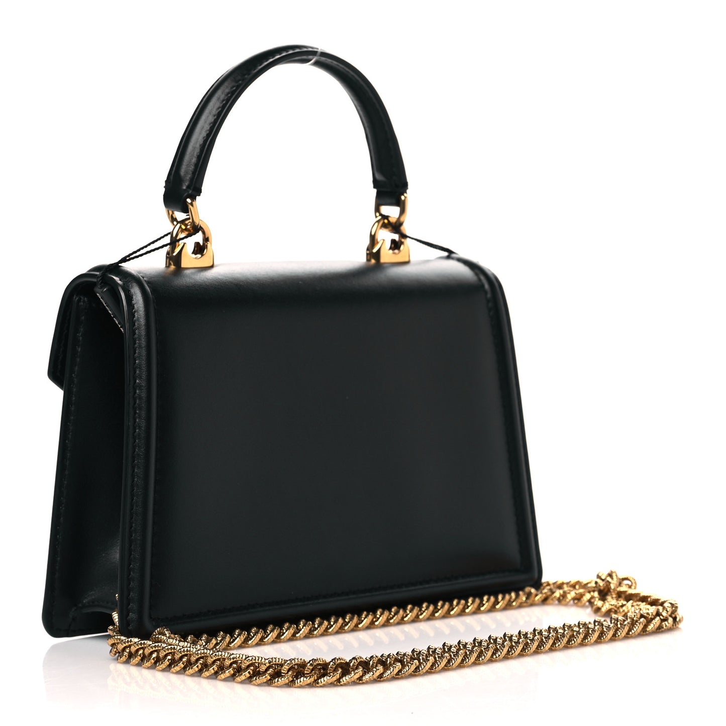 Smooth Calfskin Small Devotion Envelope Top Handle Bag Black