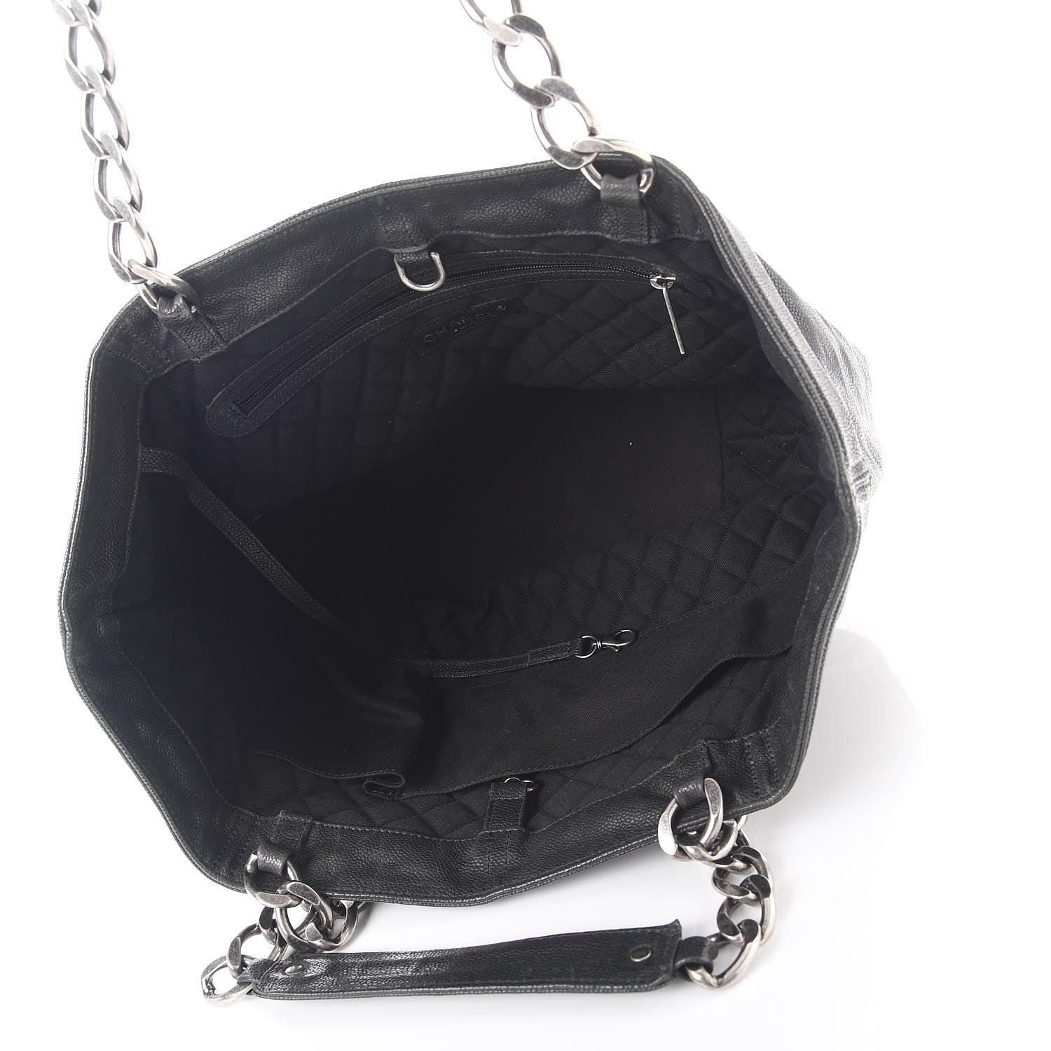 Chanel Distressed Caviar Outdoor Ligne Tote Black 5 of 9